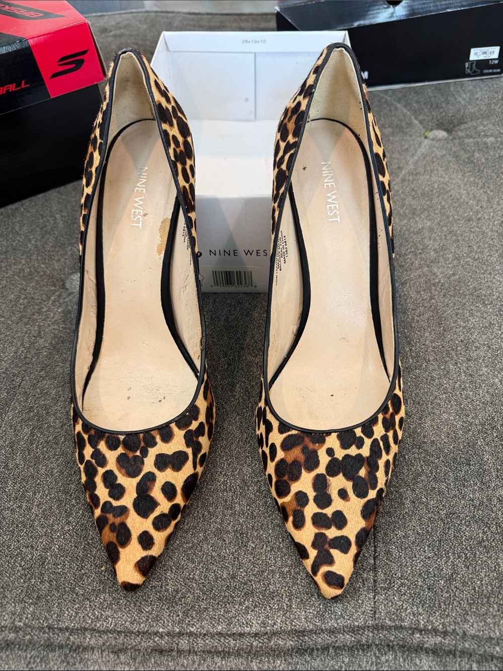 Nine West Leopard-Print Pointed Toe Pumps - Brown/Black